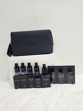 Dior Men's Navy Toiletry Pouch and sauvage mini fragrance 10ml collection